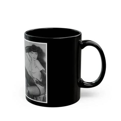 Bettie Page #606 (Vintage Female Icon) Black Coffee Mug - Go Mug Yourself