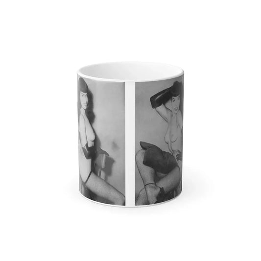 Bettie Page #606 (Vintage Female Icon) Color Changing Coffee Mug 11oz - Go Mug Yourself