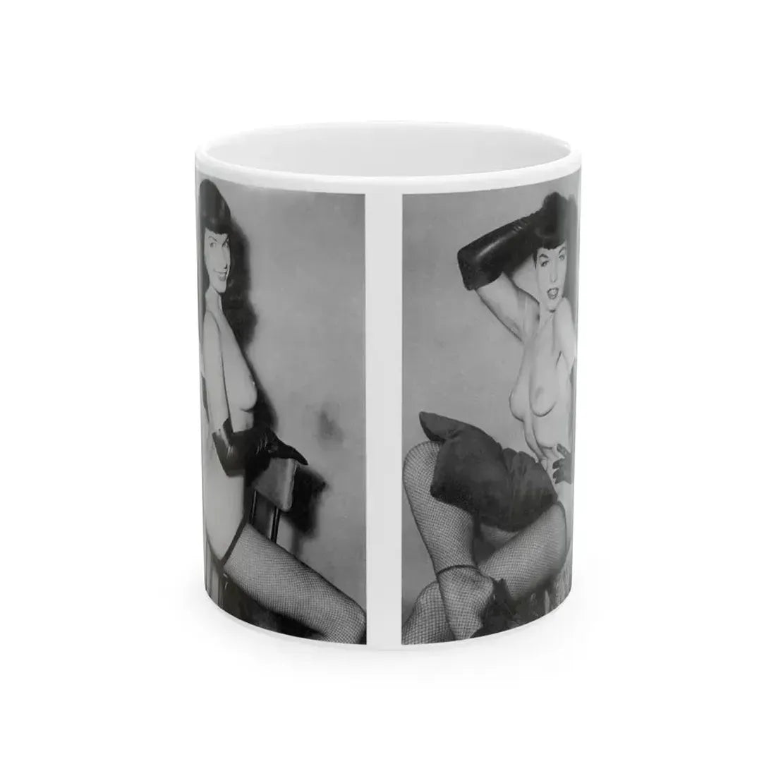 Bettie Page #606 (Vintage Female Icon) White Coffee Mug 11oz - Go Mug Yourself