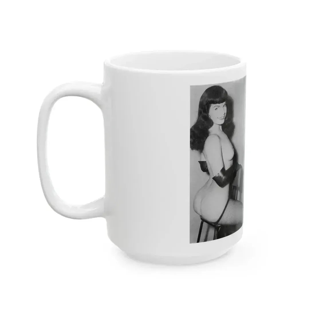 Bettie Page #606 (Vintage Female Icon) White Coffee Mug - Go Mug Yourself
