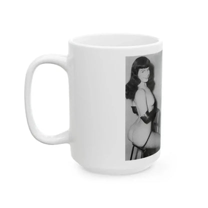 Bettie Page #606 (Vintage Female Icon) White Coffee Mug - Go Mug Yourself