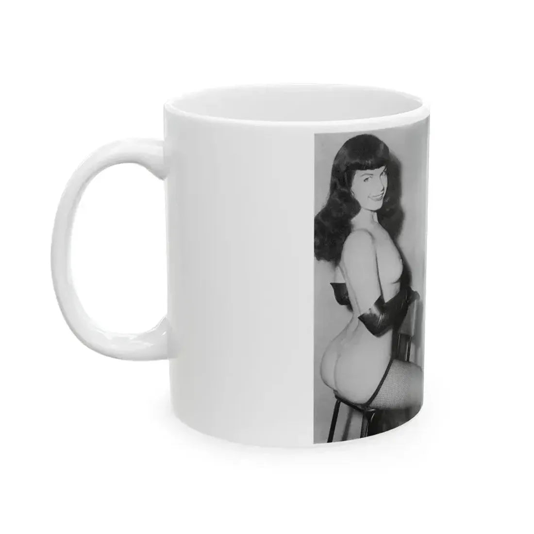 Bettie Page #606 (Vintage Female Icon) White Coffee Mug - Go Mug Yourself