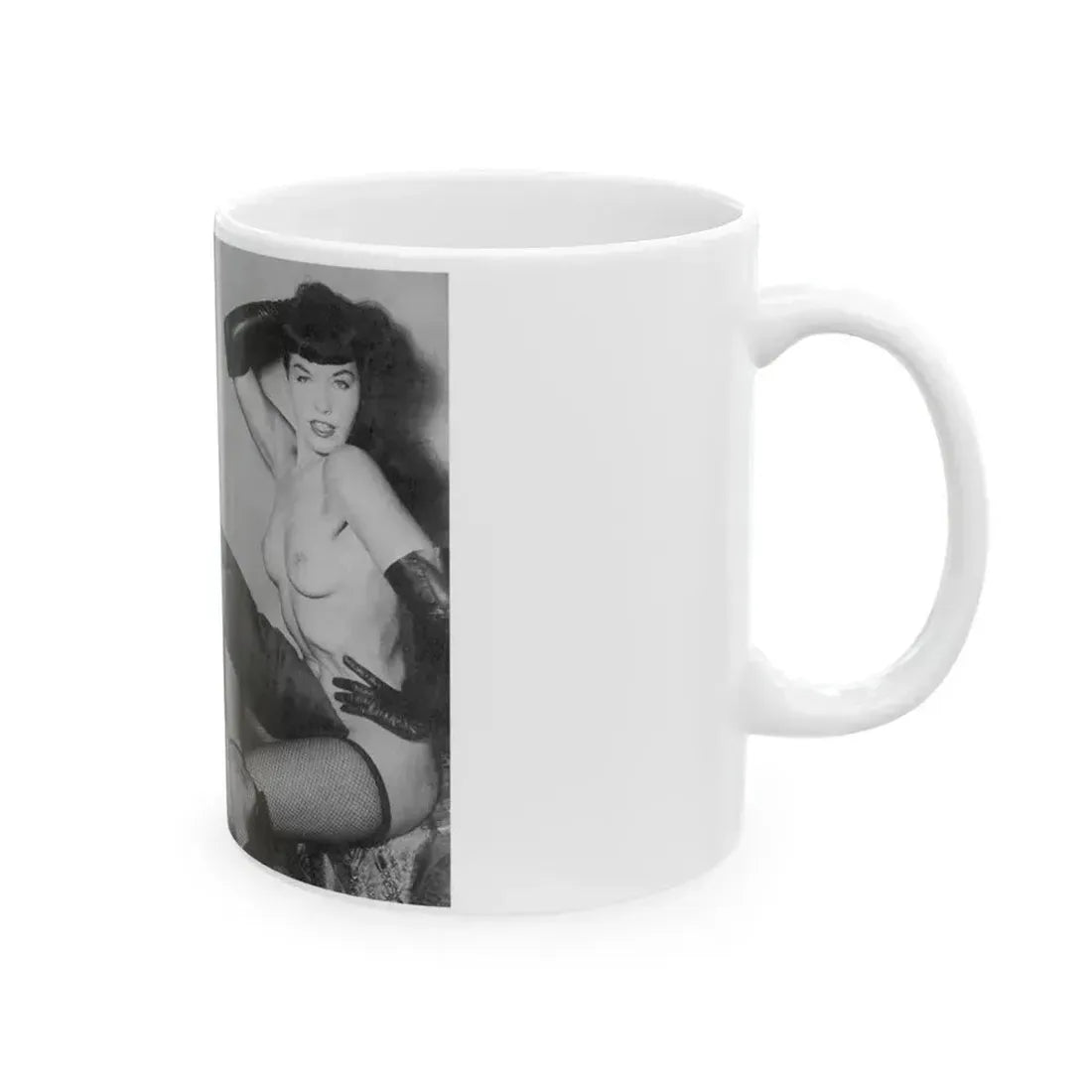 Bettie Page #606 (Vintage Female Icon) White Coffee Mug - Go Mug Yourself