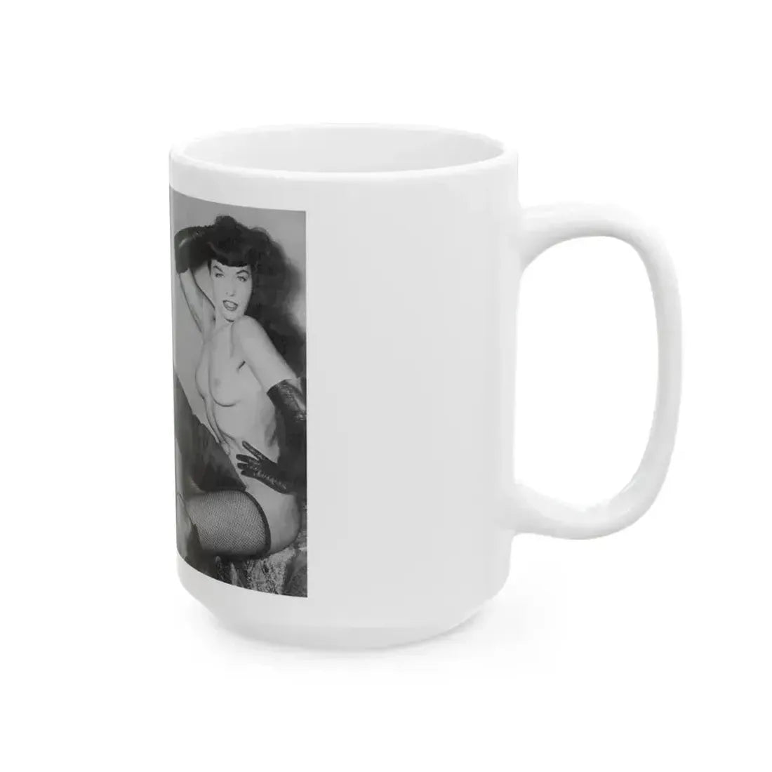 Bettie Page #606 (Vintage Female Icon) White Coffee Mug - Go Mug Yourself