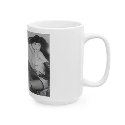 Bettie Page #606 (Vintage Female Icon) White Coffee Mug - Go Mug Yourself
