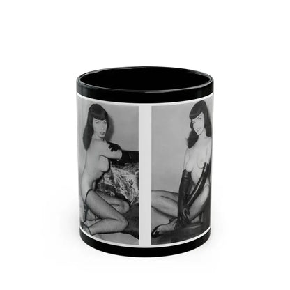 Bettie Page #607 (Vintage Female Icon) Black Coffee Mug 11oz - Go Mug Yourself