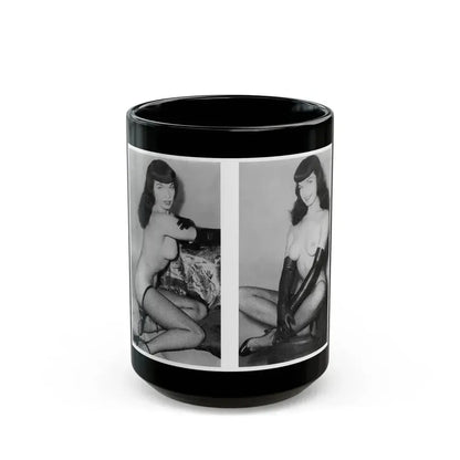 Bettie Page #607 (Vintage Female Icon) Black Coffee Mug 15oz - Go Mug Yourself