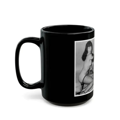 Bettie Page #607 (Vintage Female Icon) Black Coffee Mug - Go Mug Yourself