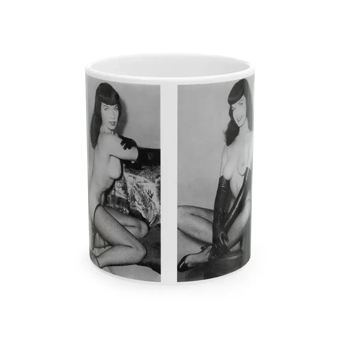 Bettie Page #607 (Vintage Female Icon) White Coffee Mug 11oz - Go Mug Yourself