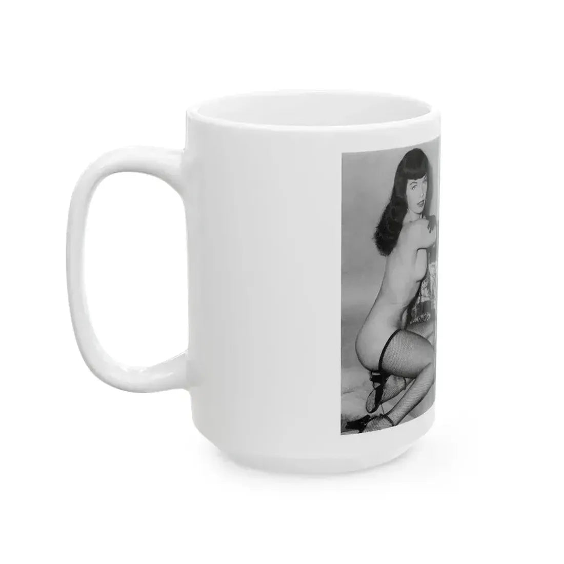 Bettie Page #607 (Vintage Female Icon) White Coffee Mug - Go Mug Yourself