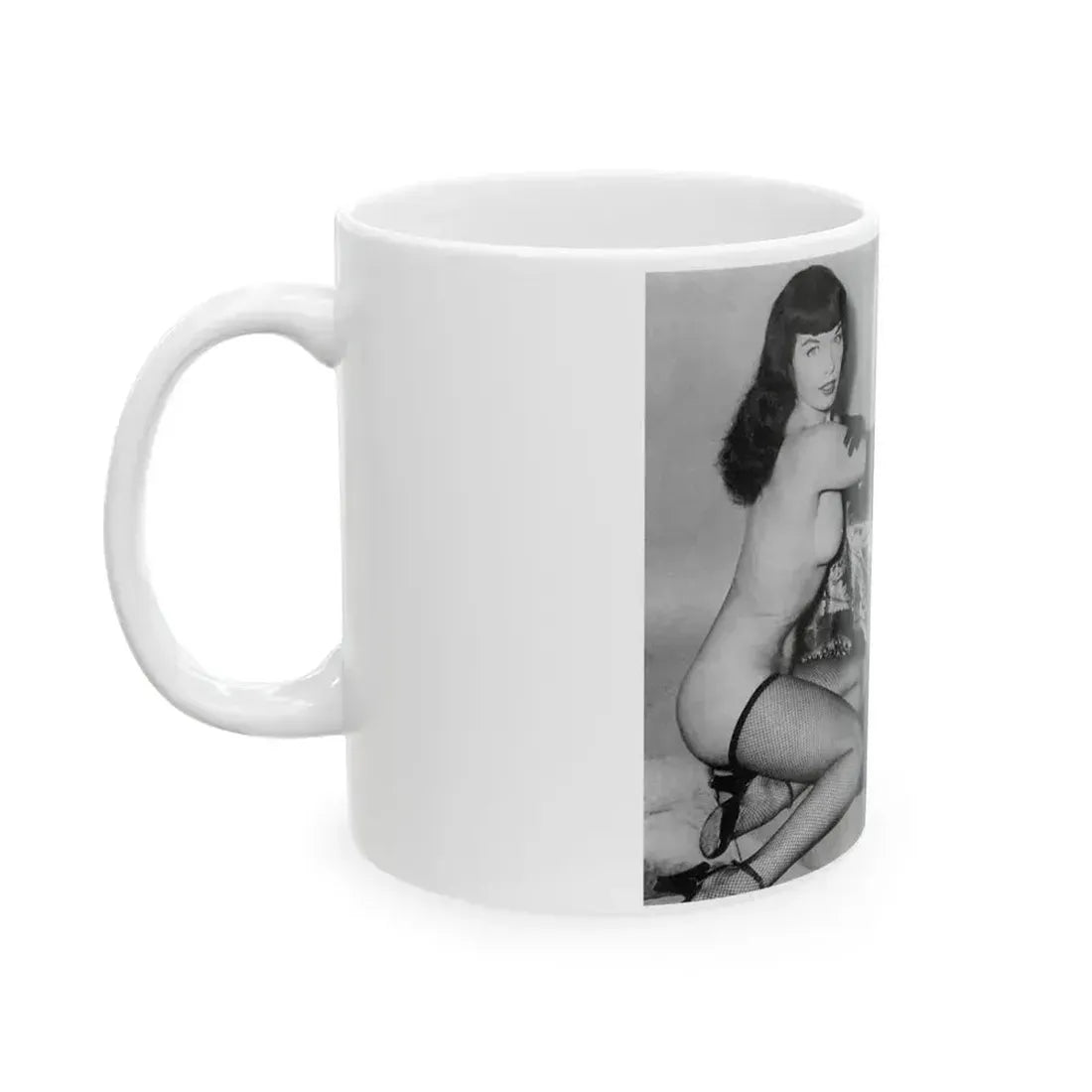 Bettie Page #607 (Vintage Female Icon) White Coffee Mug - Go Mug Yourself
