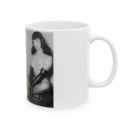 Bettie Page #607 (Vintage Female Icon) White Coffee Mug - Go Mug Yourself