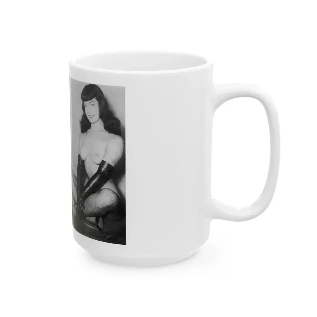 Bettie Page #607 (Vintage Female Icon) White Coffee Mug - Go Mug Yourself