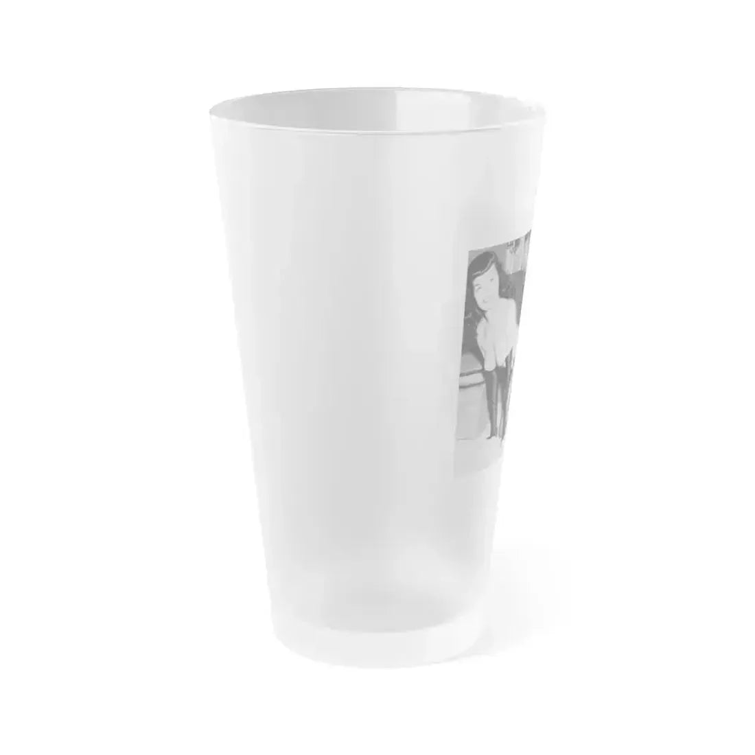 Bettie Page #608 (Vintage Female Icon) Frosted Pint Glass 16oz - Go Mug Yourself