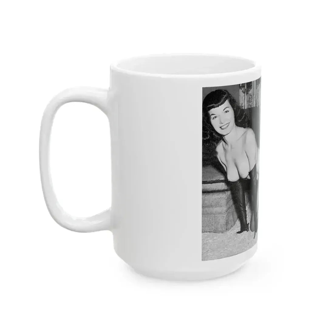 Bettie Page #608 (Vintage Female Icon) White Coffee Mug - Go Mug Yourself