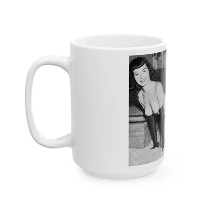Bettie Page #608 (Vintage Female Icon) White Coffee Mug - Go Mug Yourself