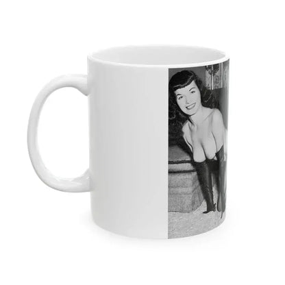 Bettie Page #608 (Vintage Female Icon) White Coffee Mug - Go Mug Yourself