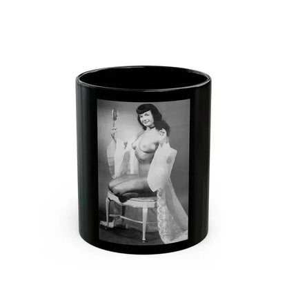 Bettie Page #609 (Vintage Female Icon) Black Coffee Mug 11oz - Go Mug Yourself