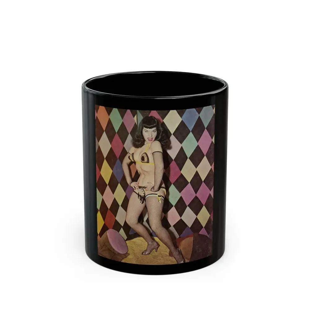 Bettie Page #61 (Vintage Female Icon) Black Coffee Mug 11oz - Go Mug Yourself