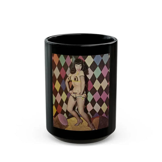 Bettie Page #61 (Vintage Female Icon) Black Coffee Mug 15oz - Go Mug Yourself