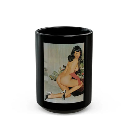 Bettie Page #610 (Vintage Female Icon) Black Coffee Mug 15oz - Go Mug Yourself