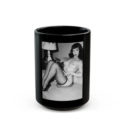 Bettie Page #612 (Vintage Female Icon) Black Coffee Mug 15oz - Go Mug Yourself