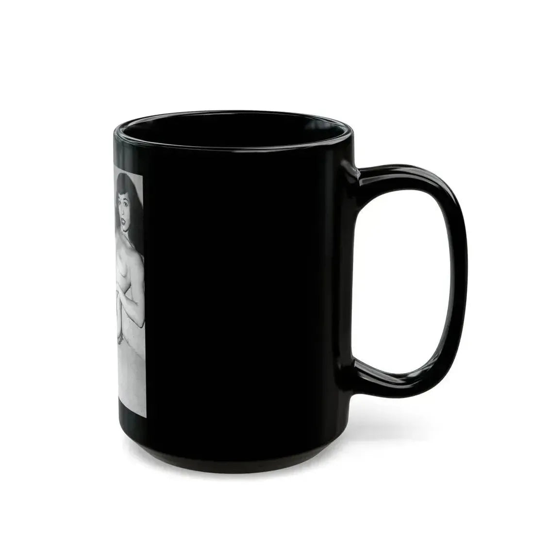 Bettie Page #612 (Vintage Female Icon) Black Coffee Mug - Go Mug Yourself
