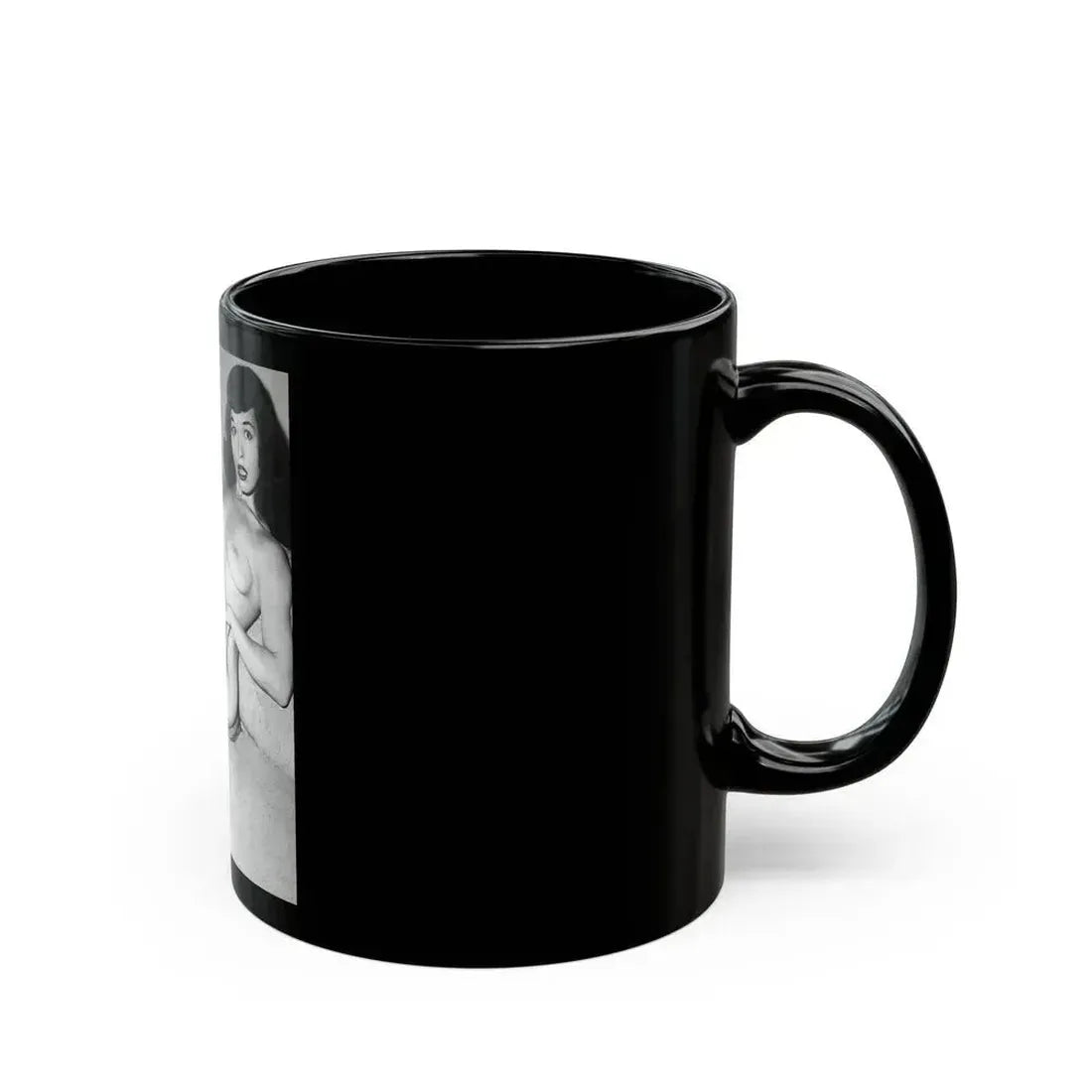 Bettie Page #612 (Vintage Female Icon) Black Coffee Mug - Go Mug Yourself