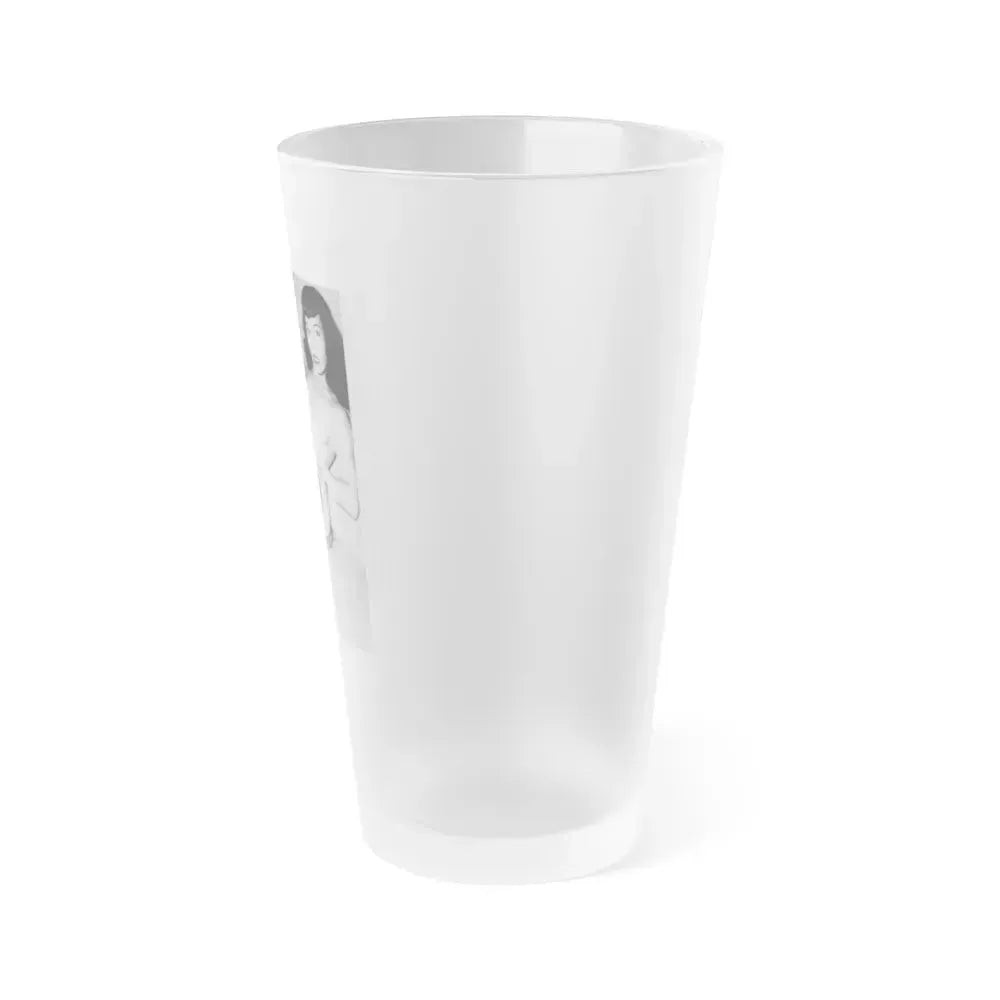 Bettie Page #612 (Vintage Female Icon) Frosted Pint Glass 16oz - Go Mug Yourself