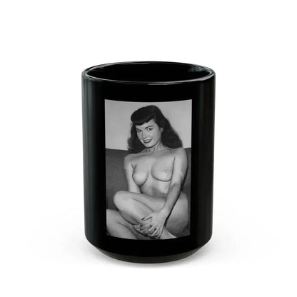 Bettie Page #613 (Vintage Female Icon) Black Coffee Mug 15oz - Go Mug Yourself