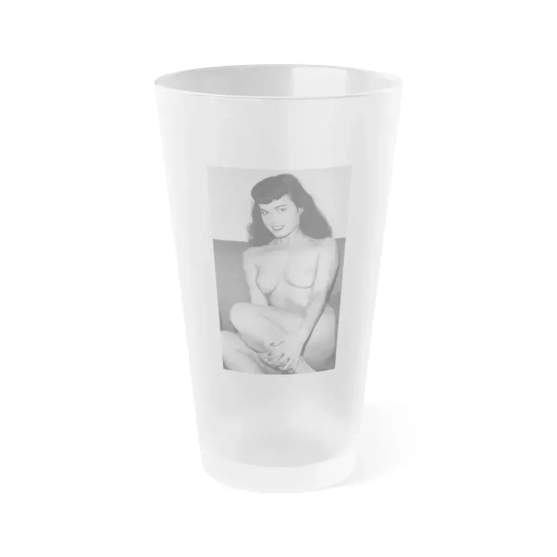 Bettie Page #613 (Vintage Female Icon) Frosted Pint Glass 16oz 16oz Frosted - Go Mug Yourself