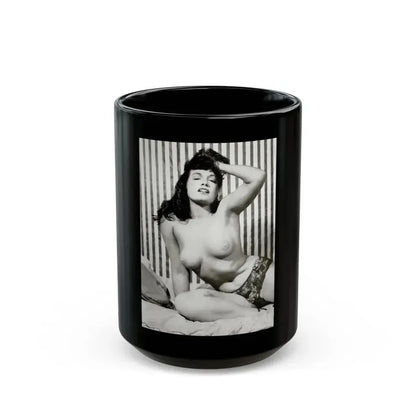 Bettie Page #614 (Vintage Female Icon) Black Coffee Mug 15oz - Go Mug Yourself