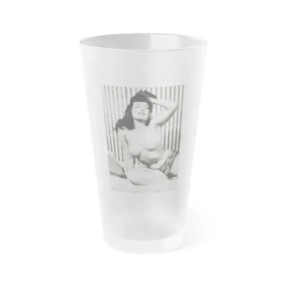 Bettie Page #614 (Vintage Female Icon) Frosted Pint Glass 16oz 16oz Frosted - Go Mug Yourself