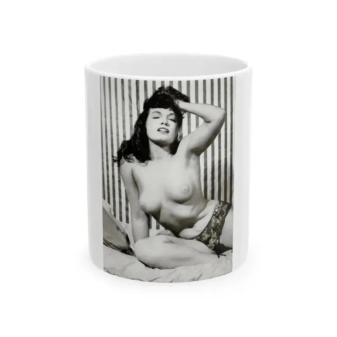 Bettie Page #614 (Vintage Female Icon) White Coffee Mug 11oz - Go Mug Yourself