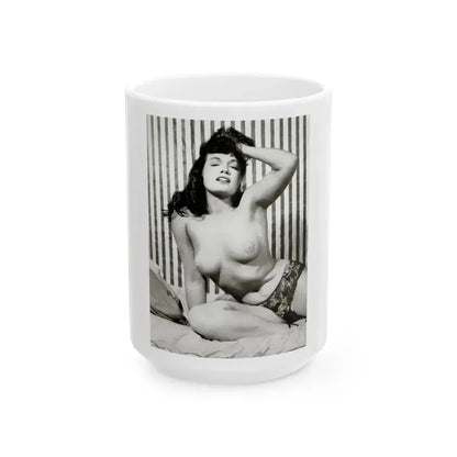 Bettie Page #614 (Vintage Female Icon) White Coffee Mug 15oz - Go Mug Yourself