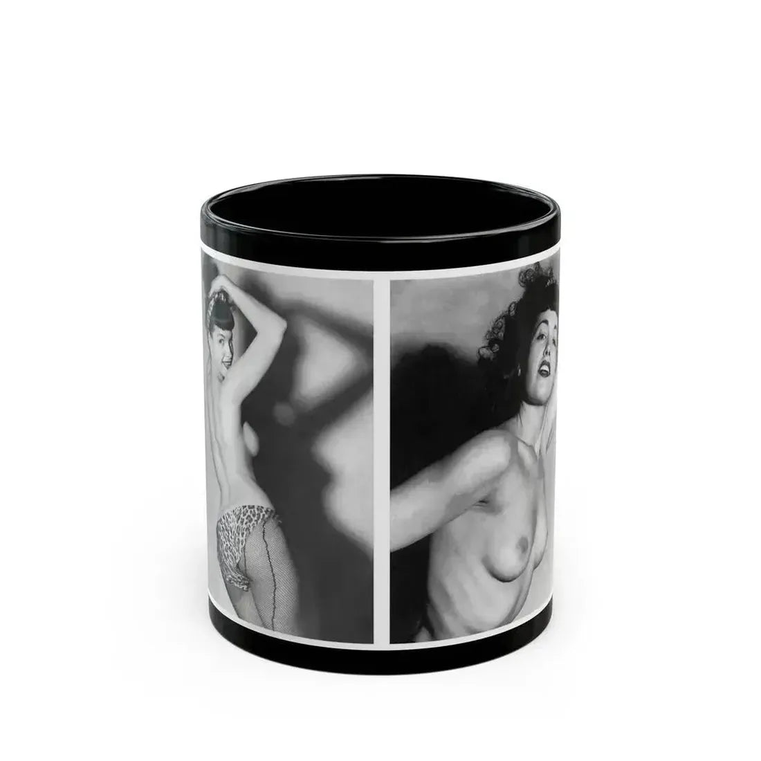 Bettie Page #615 (Vintage Female Icon) Black Coffee Mug 11oz - Go Mug Yourself