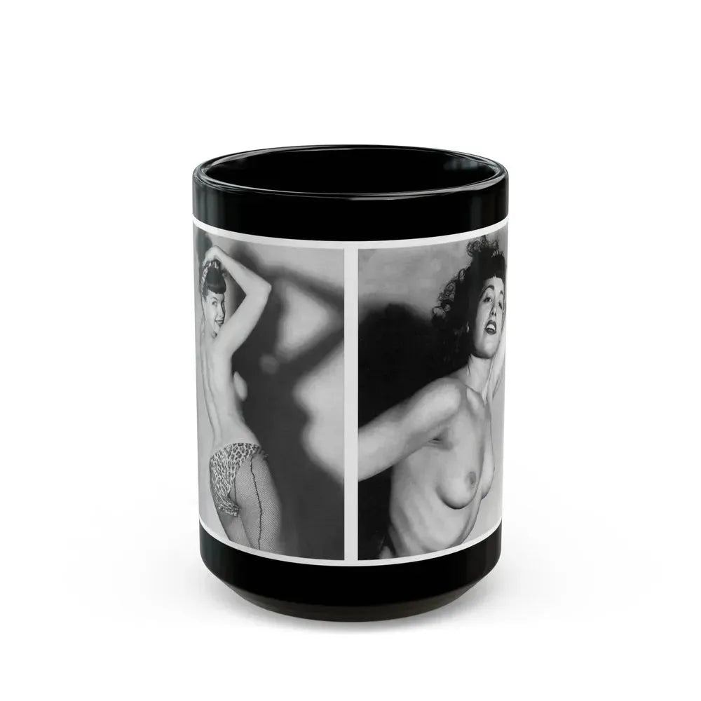 Bettie Page #615 (Vintage Female Icon) Black Coffee Mug 15oz - Go Mug Yourself