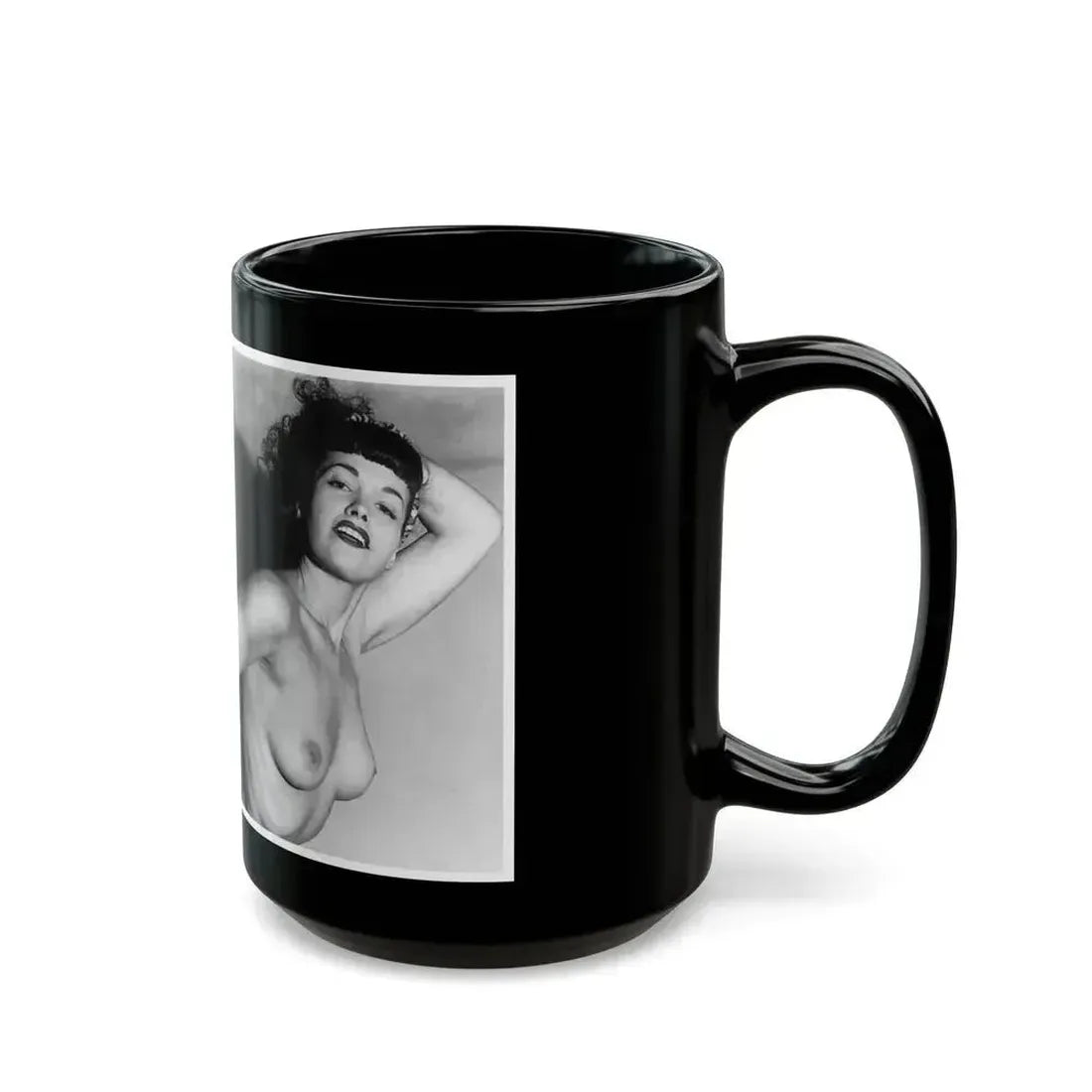 Bettie Page #615 (Vintage Female Icon) Black Coffee Mug - Go Mug Yourself