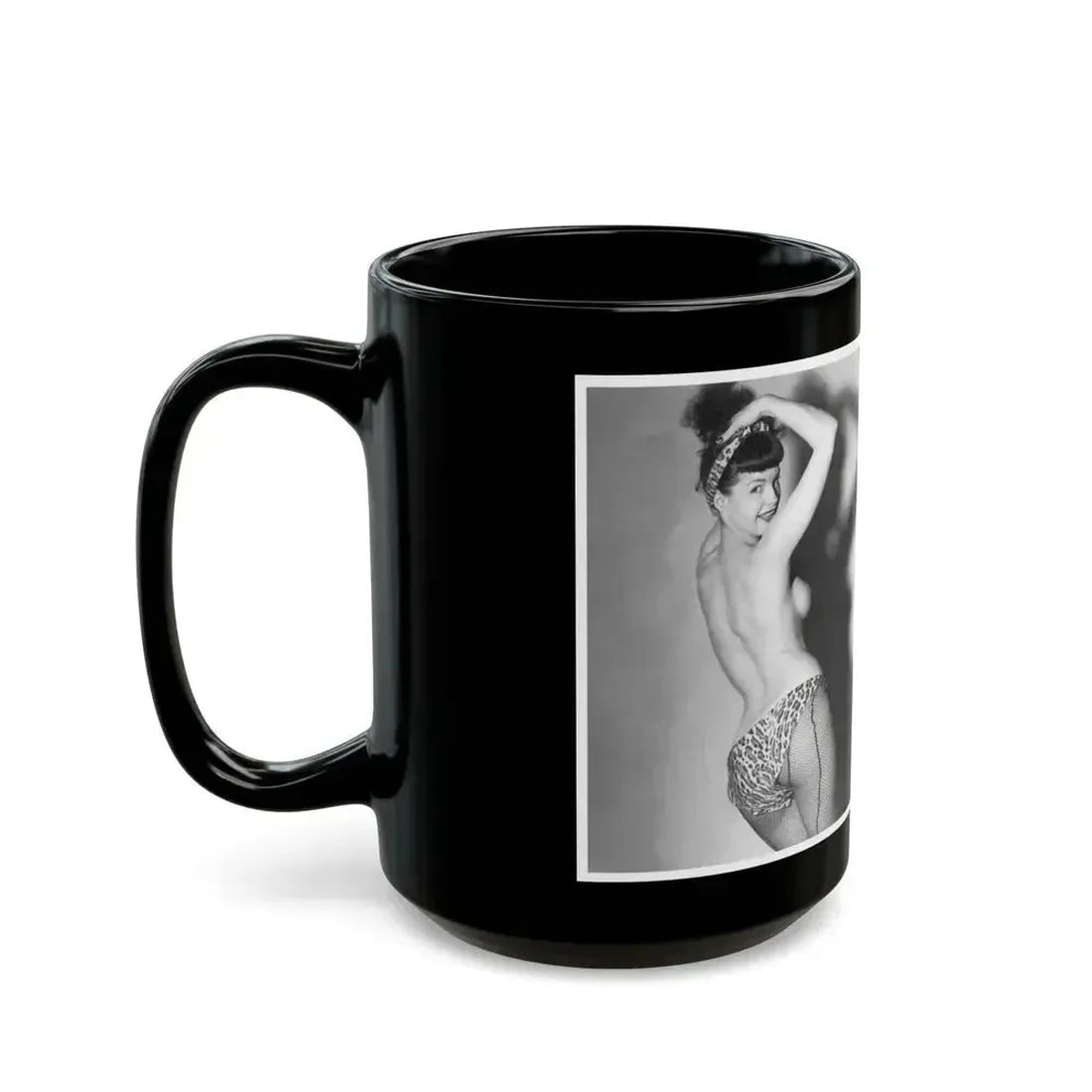 Bettie Page #615 (Vintage Female Icon) Black Coffee Mug - Go Mug Yourself
