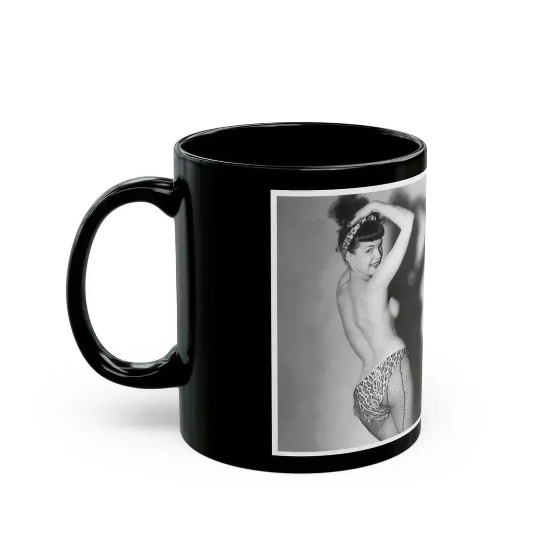 Bettie Page #615 (Vintage Female Icon) Black Coffee Mug - Go Mug Yourself