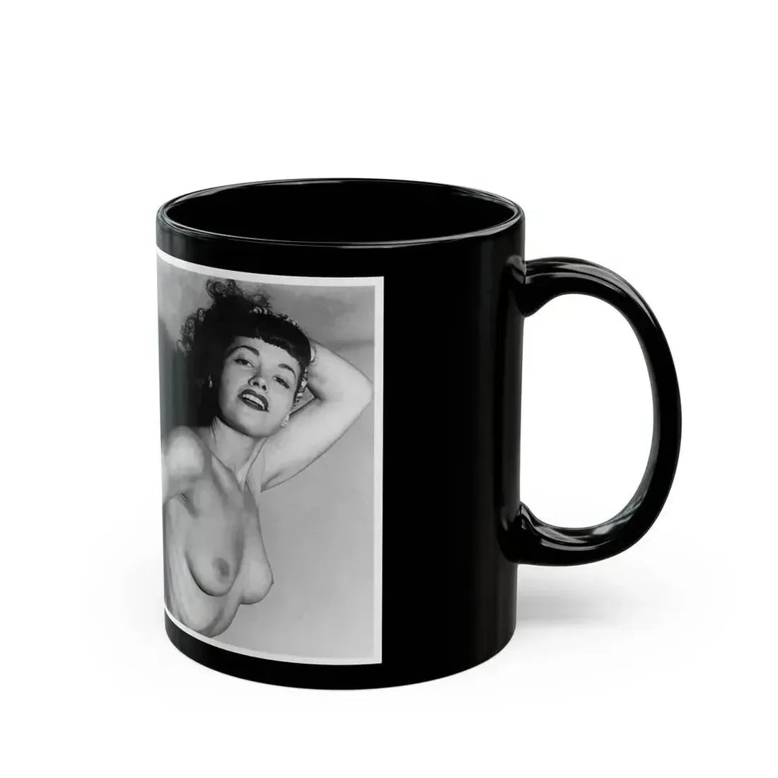 Bettie Page #615 (Vintage Female Icon) Black Coffee Mug - Go Mug Yourself
