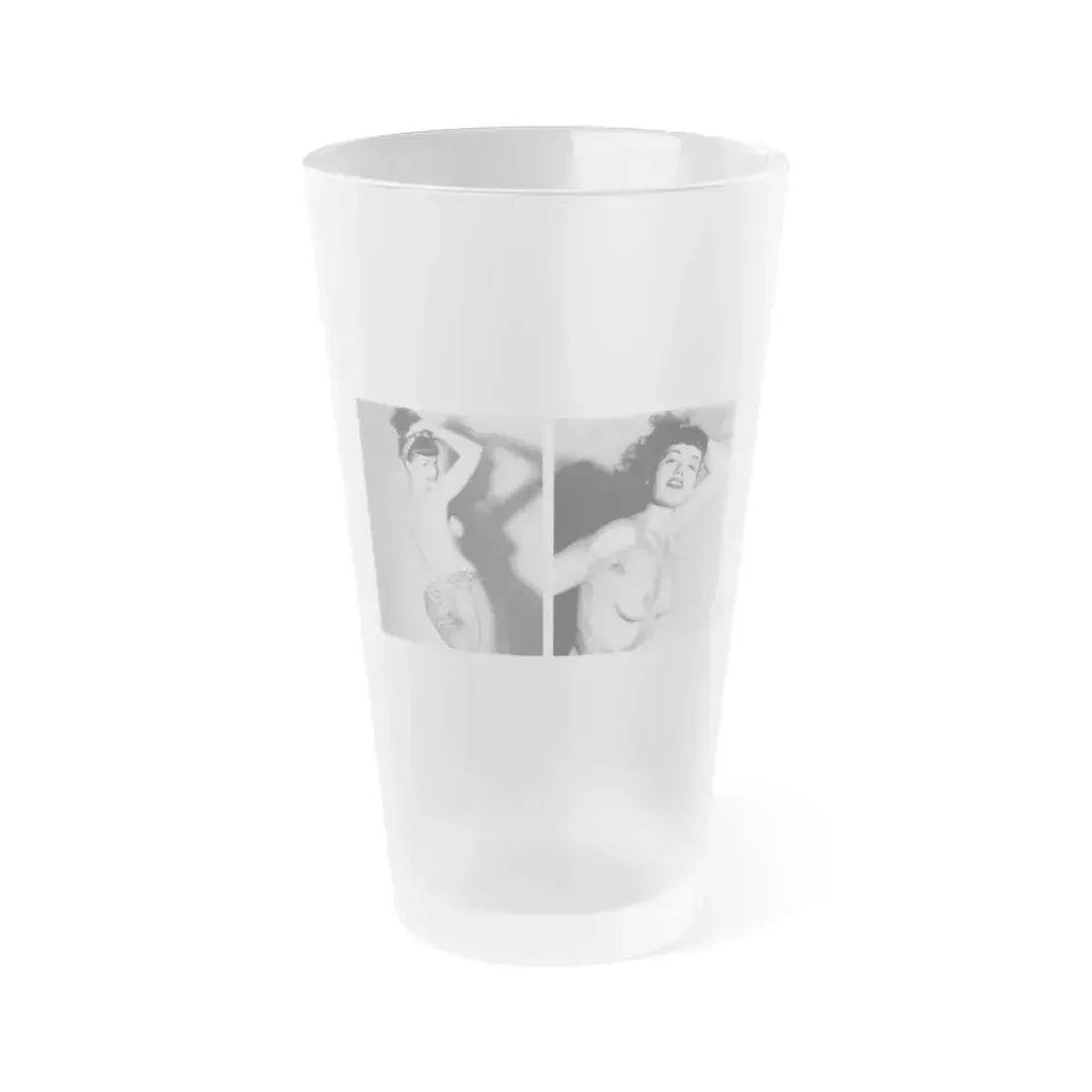 Bettie Page #615 (Vintage Female Icon) Frosted Pint Glass 16oz 16oz Frosted - Go Mug Yourself