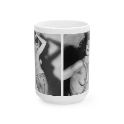 Bettie Page #615 (Vintage Female Icon) White Coffee Mug 15oz - Go Mug Yourself
