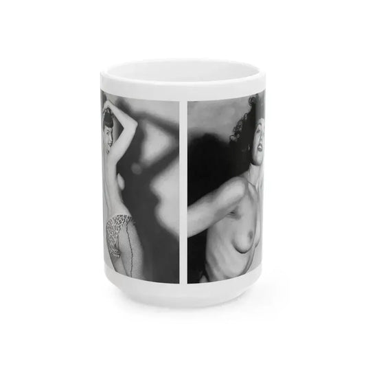 Bettie Page #615 (Vintage Female Icon) White Coffee Mug 15oz - Go Mug Yourself