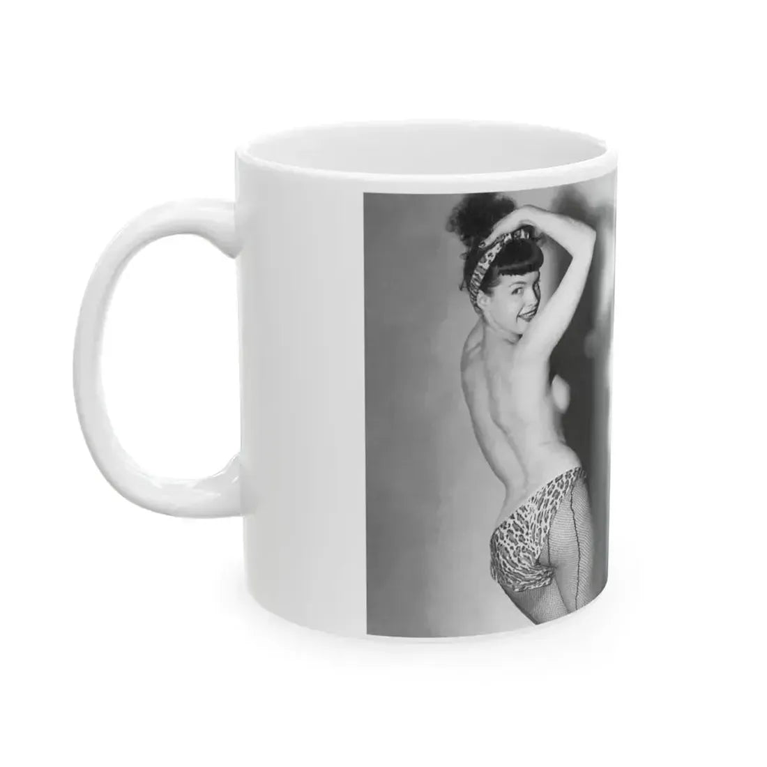Bettie Page #615 (Vintage Female Icon) White Coffee Mug - Go Mug Yourself