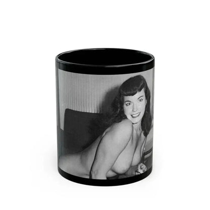 Bettie Page #616 (Vintage Female Icon) Black Coffee Mug 11oz - Go Mug Yourself