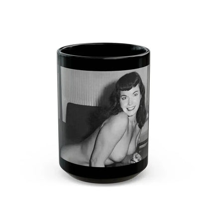 Bettie Page #616 (Vintage Female Icon) Black Coffee Mug 15oz - Go Mug Yourself