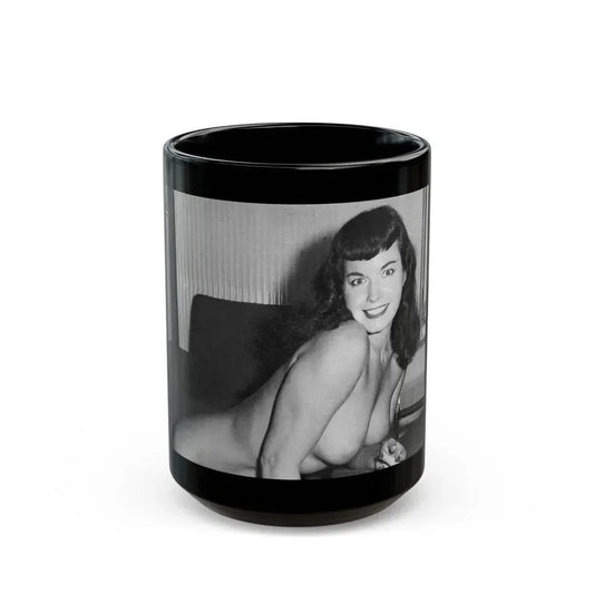 Bettie Page #616 (Vintage Female Icon) Black Coffee Mug 15oz - Go Mug Yourself
