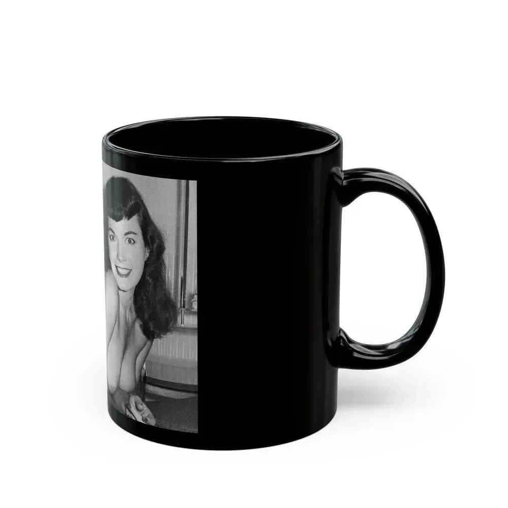 Bettie Page #616 (Vintage Female Icon) Black Coffee Mug - Go Mug Yourself