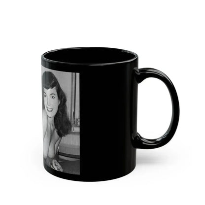 Bettie Page #616 (Vintage Female Icon) Black Coffee Mug - Go Mug Yourself
